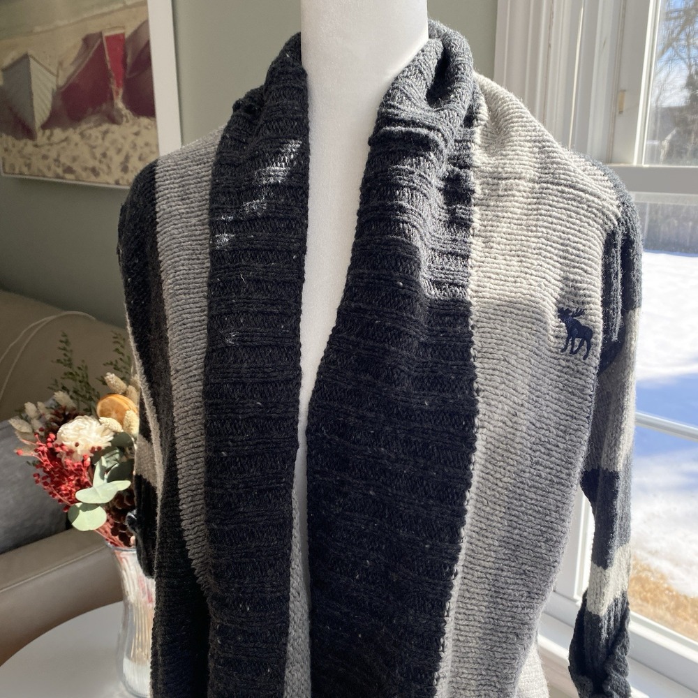 Abercrombie & Fitch Knit Wool Sweater‎ Cardigan Striped Size S/M Y2K - Picture 2 of 5